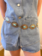 Load image into Gallery viewer, Turquoise Accent Concho Link Belt