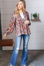 Load image into Gallery viewer, Cinnamon Boho Eyelet Lace Up Babydoll Blouse