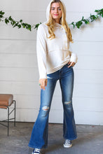 Load image into Gallery viewer, Cream French Terry Button Down Outseam Hoodie