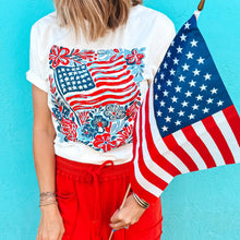 Load image into Gallery viewer, Star Spangled Florals Graphic Tee
