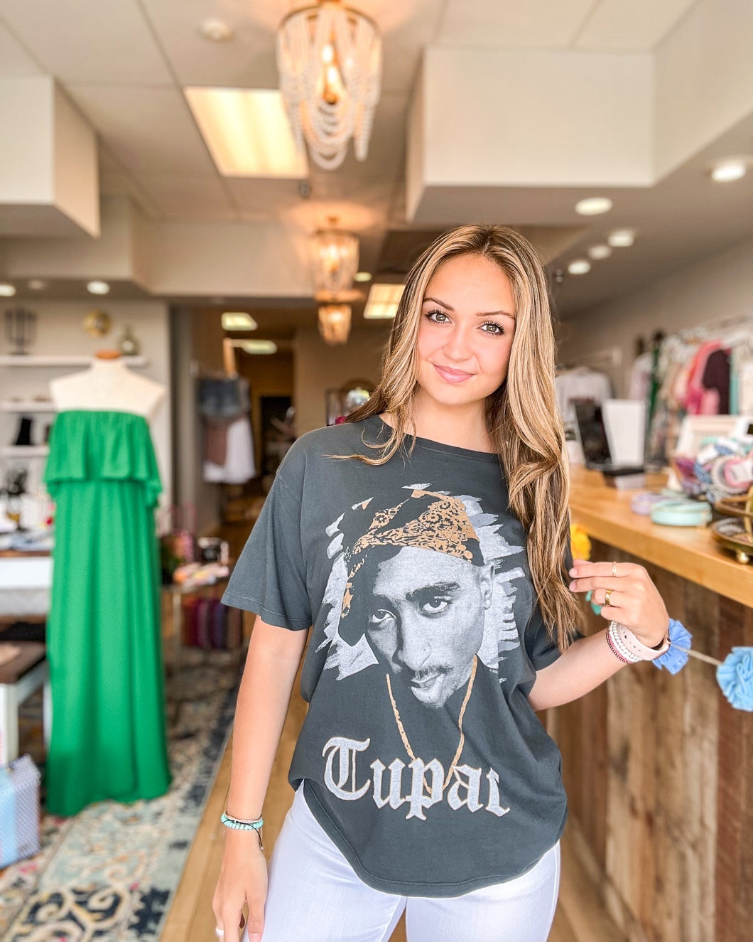 Daydreamer Tupac Gold Bandana Boyfriend Tee (final sale)