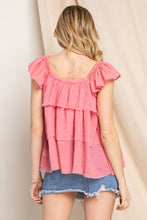 Load image into Gallery viewer, Pink Buttoned Ruffled Top
