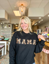 Load image into Gallery viewer, Mama Leopard Patches - Black Sweatshirt
