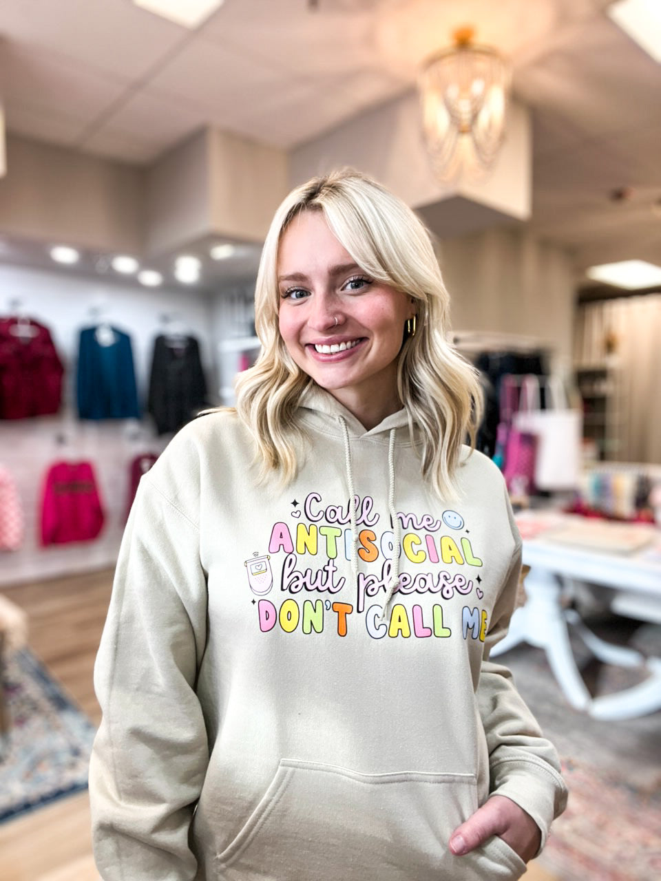 Call Me Antisocial Graphic Hoodie