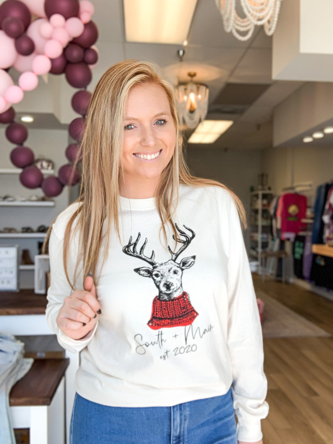 Reindeer LS Logo Tee