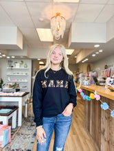 Load image into Gallery viewer, Mama Leopard Patches - Black Sweatshirt
