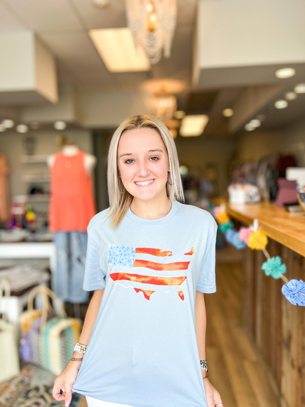 Watercolor Flag Graphic Tee (Final Sale)