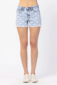 Judy Blue Star Print Cut Off Shorts (Final Sale)