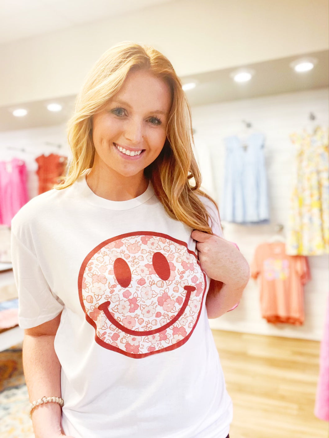 Floral Smiley Graphic Tee