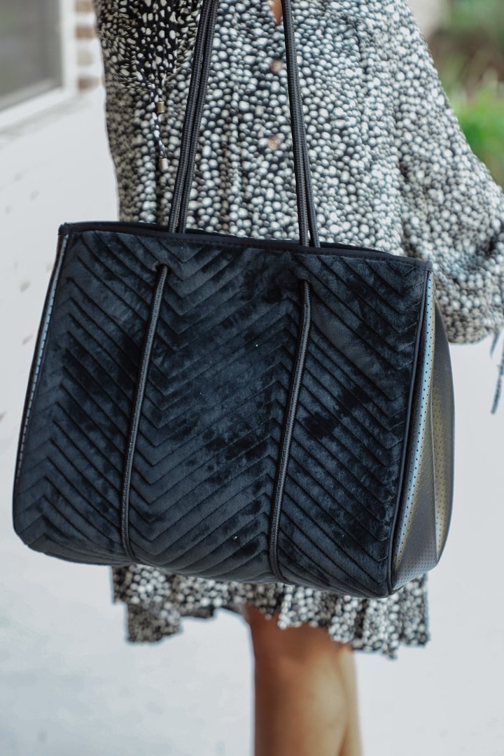 PreneLOVE Black Velvet Large Tote