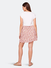 Load image into Gallery viewer, Estelle Pink Faux Floral Wrap Mini Skirt (final sale)
