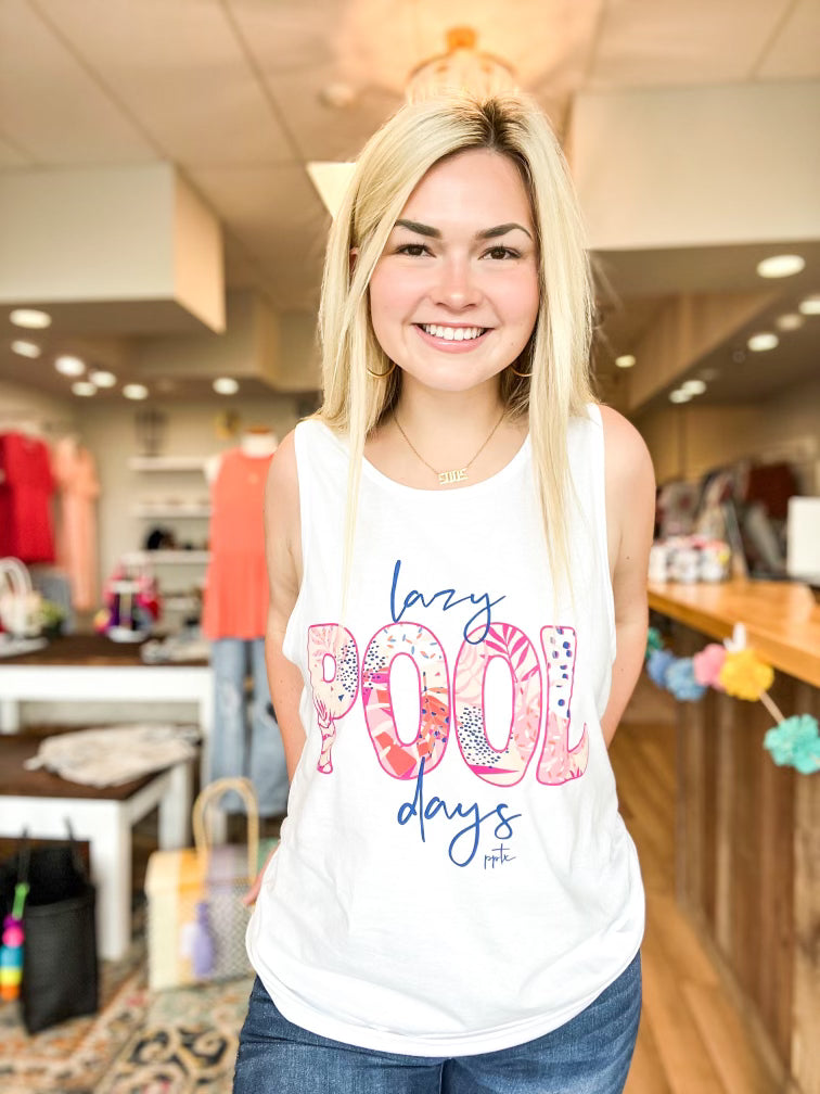Lazy Pool Days Graphic Tank (final sale)