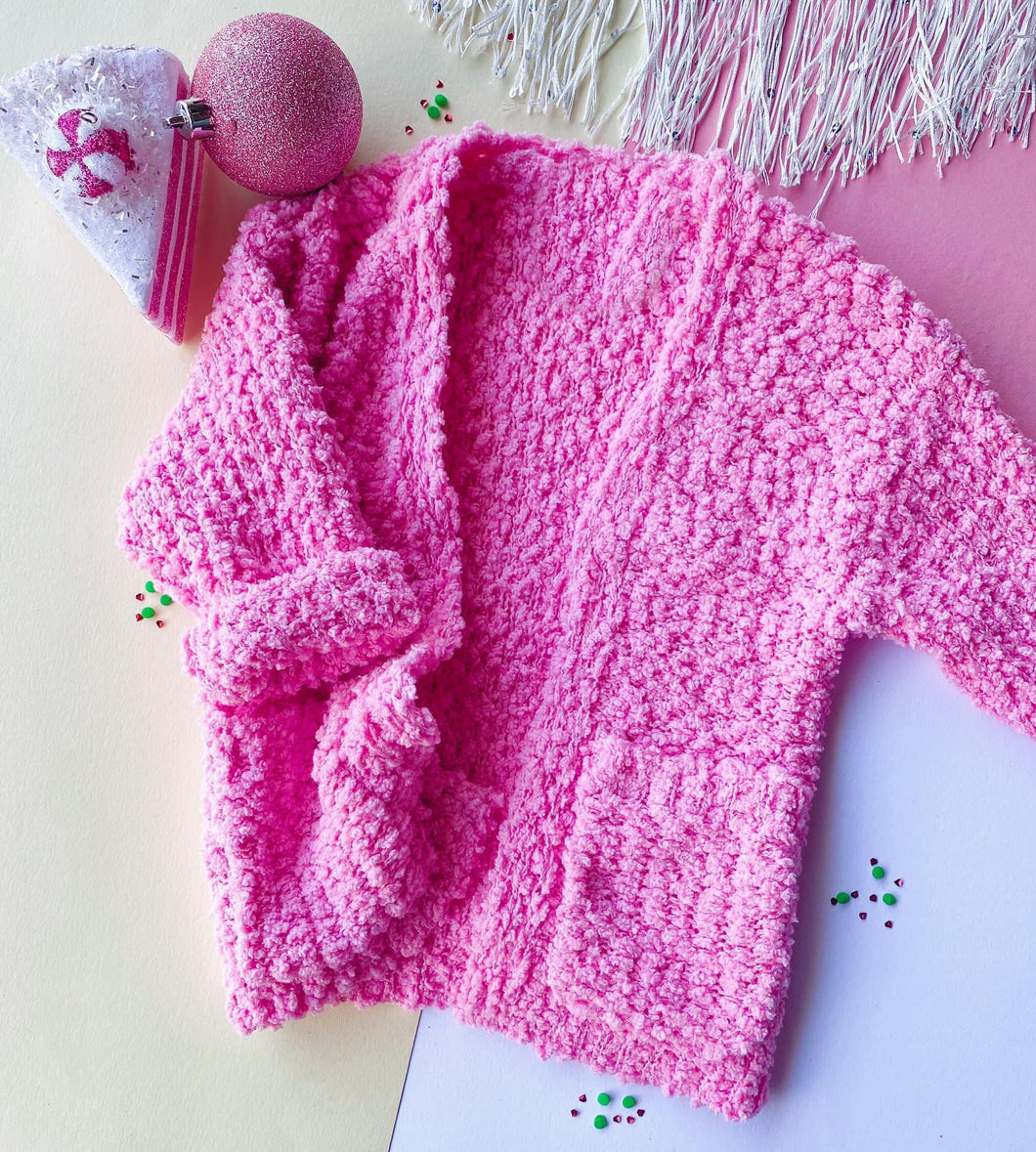 Pretty In Pink Popcorn Cardigan - Kids